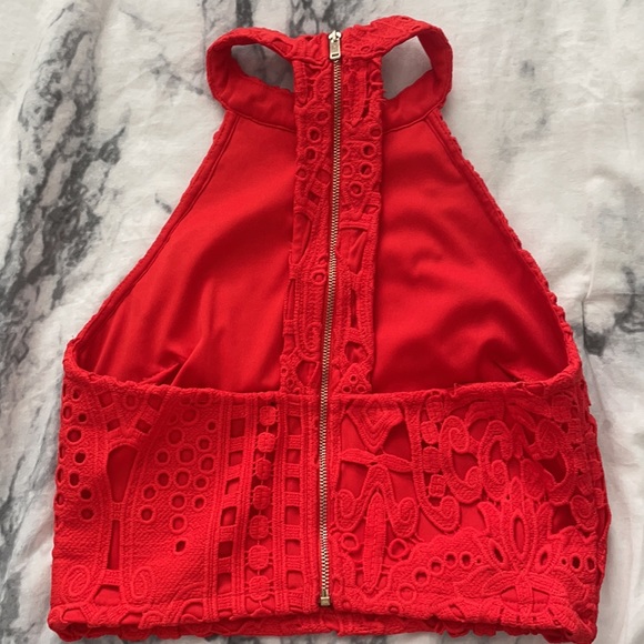 Forever 21 Red lace halter top - Picture 3 of 3